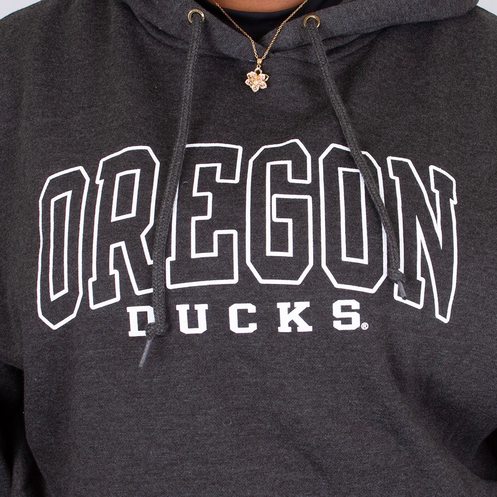 Arched Oregon, Blue 84, Grey, Hoodie, Cotton Blend, Men, Unisex, Football, Fleece, Oregon Ducks, Pullover, Sweatshirt, 934624